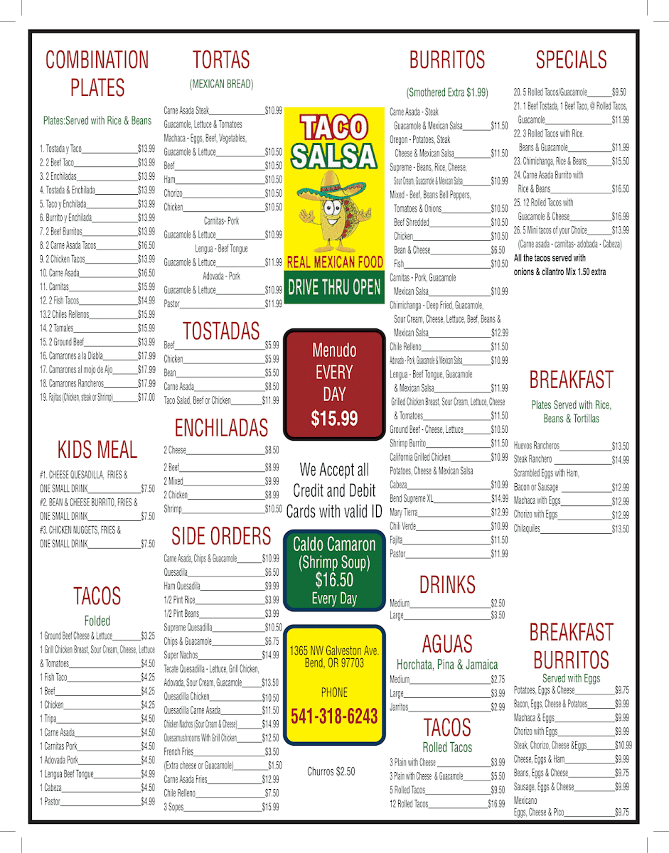 Taco Salsa Menu - Image 1